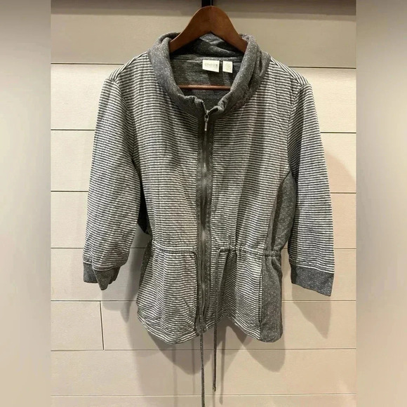 Chico’s Two Pattern Full-Zip Jacket- size 2 - Picture 1 of 5